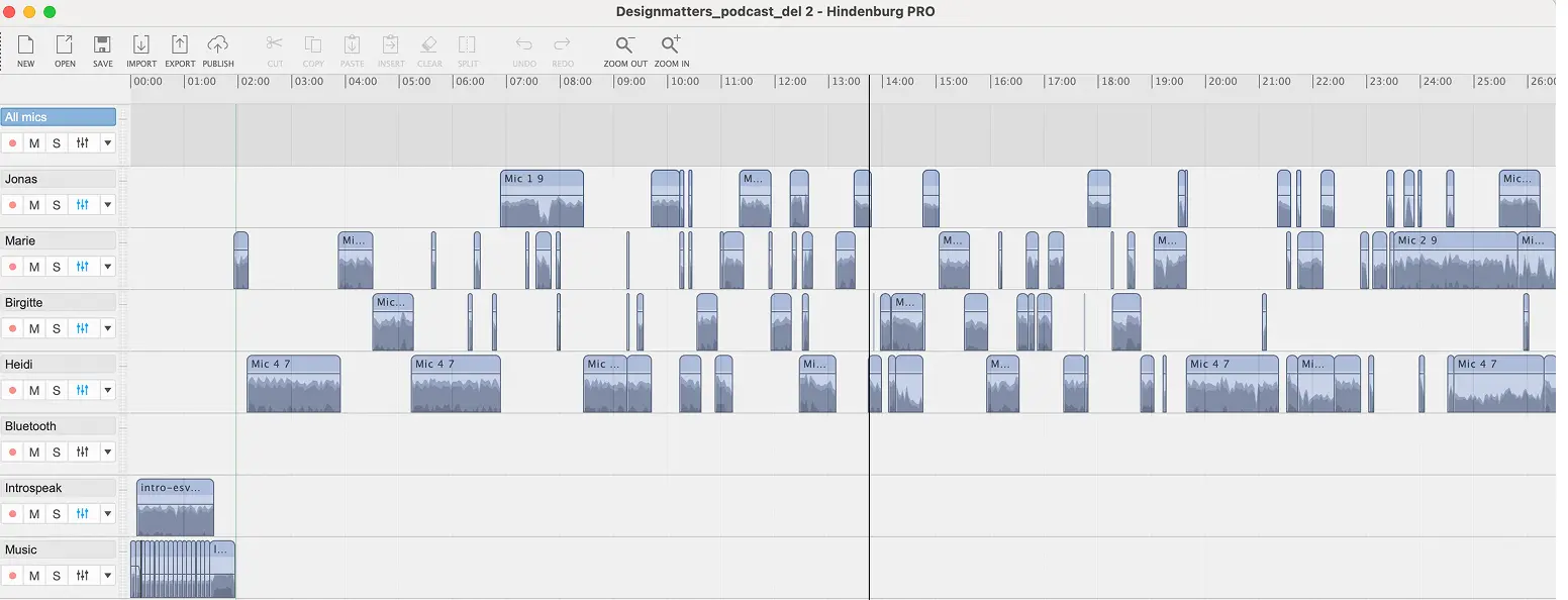 Redigering i Hindenburg